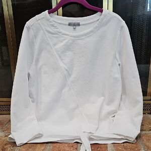Habitat white cotton sweatshirt with front tie.